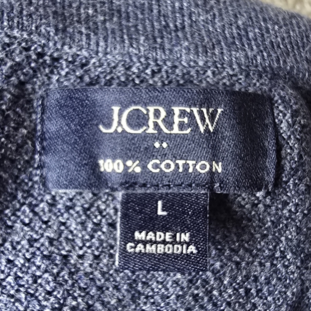 J.Crew L Blue 100% Cotton Short Sleeve Polo - Picture 3 of 3